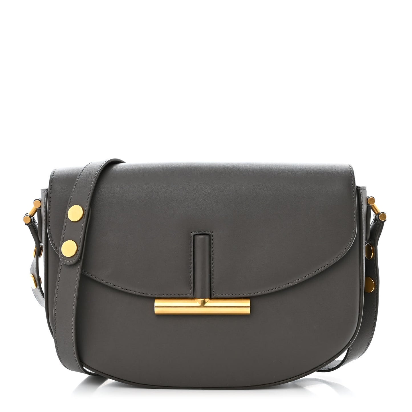 Calfskin Sasha Shoulder Bag Dark Grey
