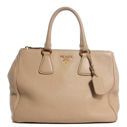 Prada Vitello Daino Large Double Zip Tote Sabbia 1 of 10