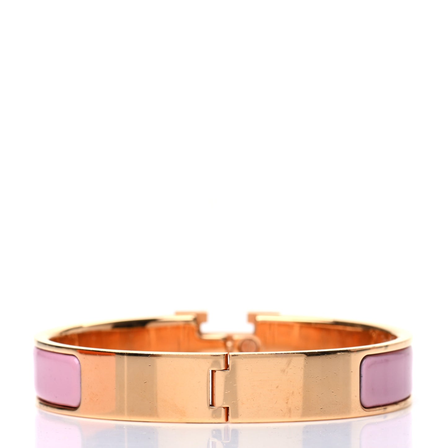 Enamel Narrow Clic Clac H Bracelet GM Rose Delirium