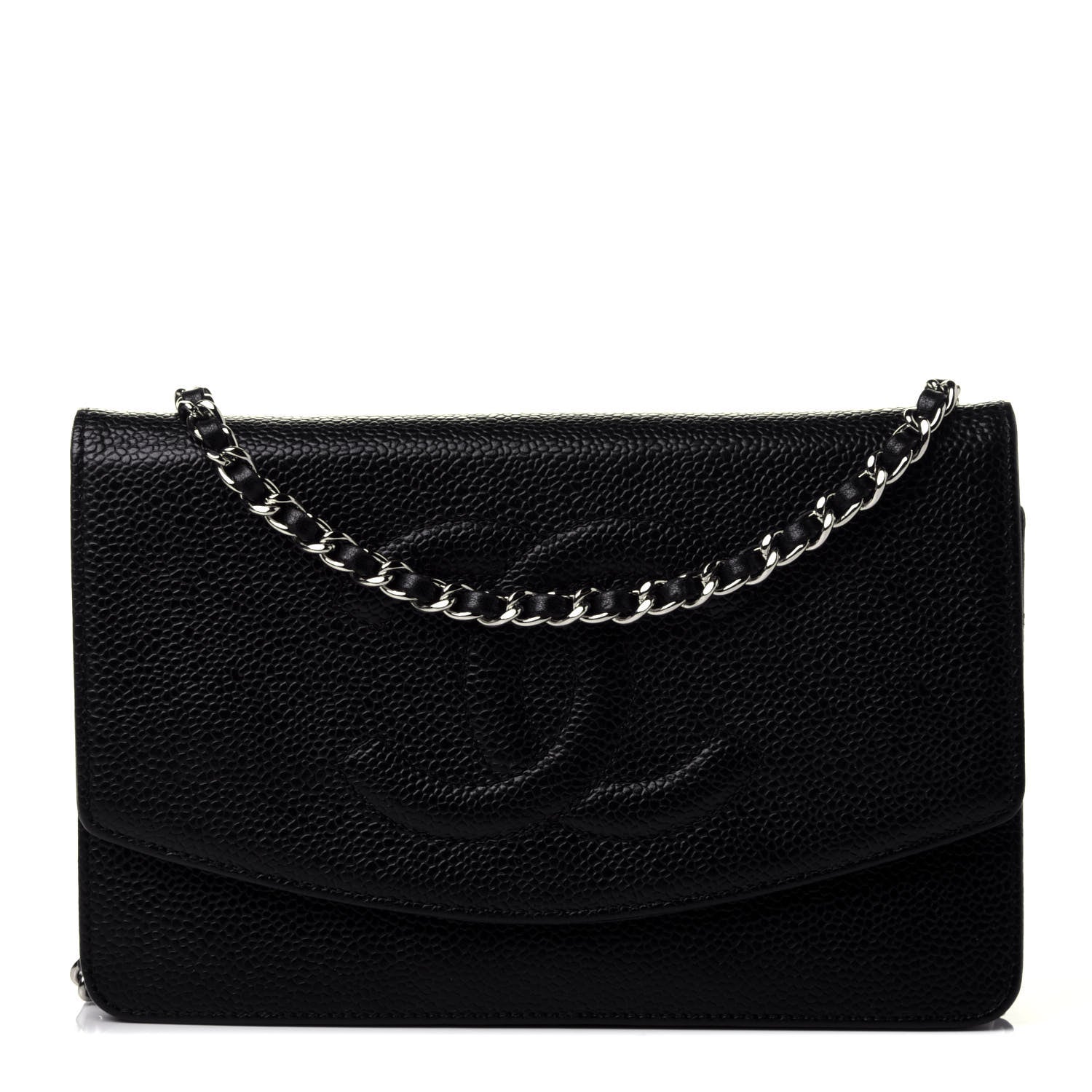 Chanel Caviar Timeless CC Wallet On Chain WOC Black 1 of 4