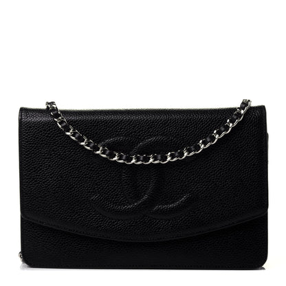 Chanel Caviar Timeless CC Wallet On Chain WOC Black 1 of 4