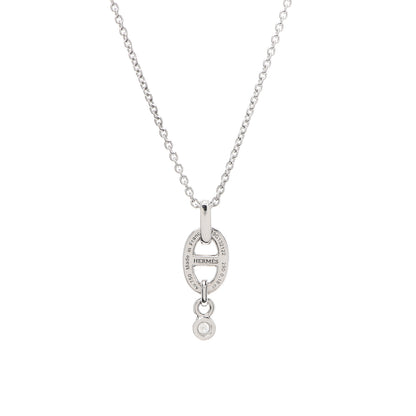 Hermes 18K White Gold Diamond PM Chaine d'Ancre Enchainee Necklace 5 of 6