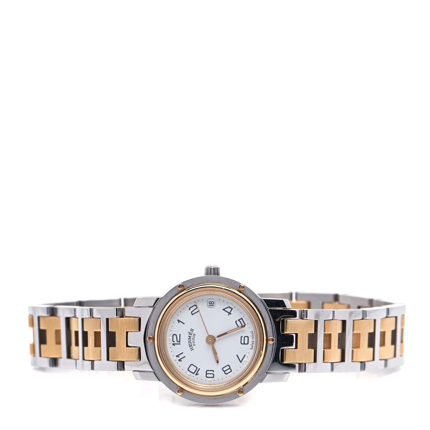 Hermes Stainless Steel 24mm Clipper Quartz Watch Gold 2 of 5