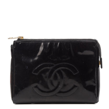 Chanel Patent Timeless CC Cosmetic Pouch Black 1 of 10
