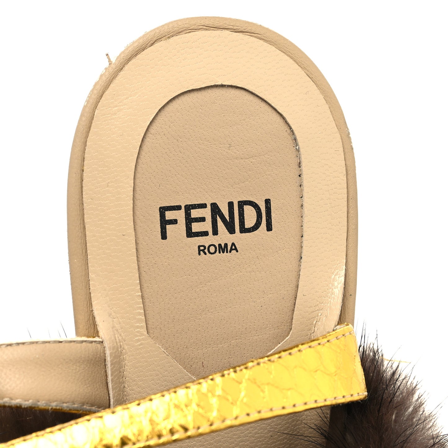 Mink Ayers Lucite Fendi First 95mm Sandals 40 Natural Brown