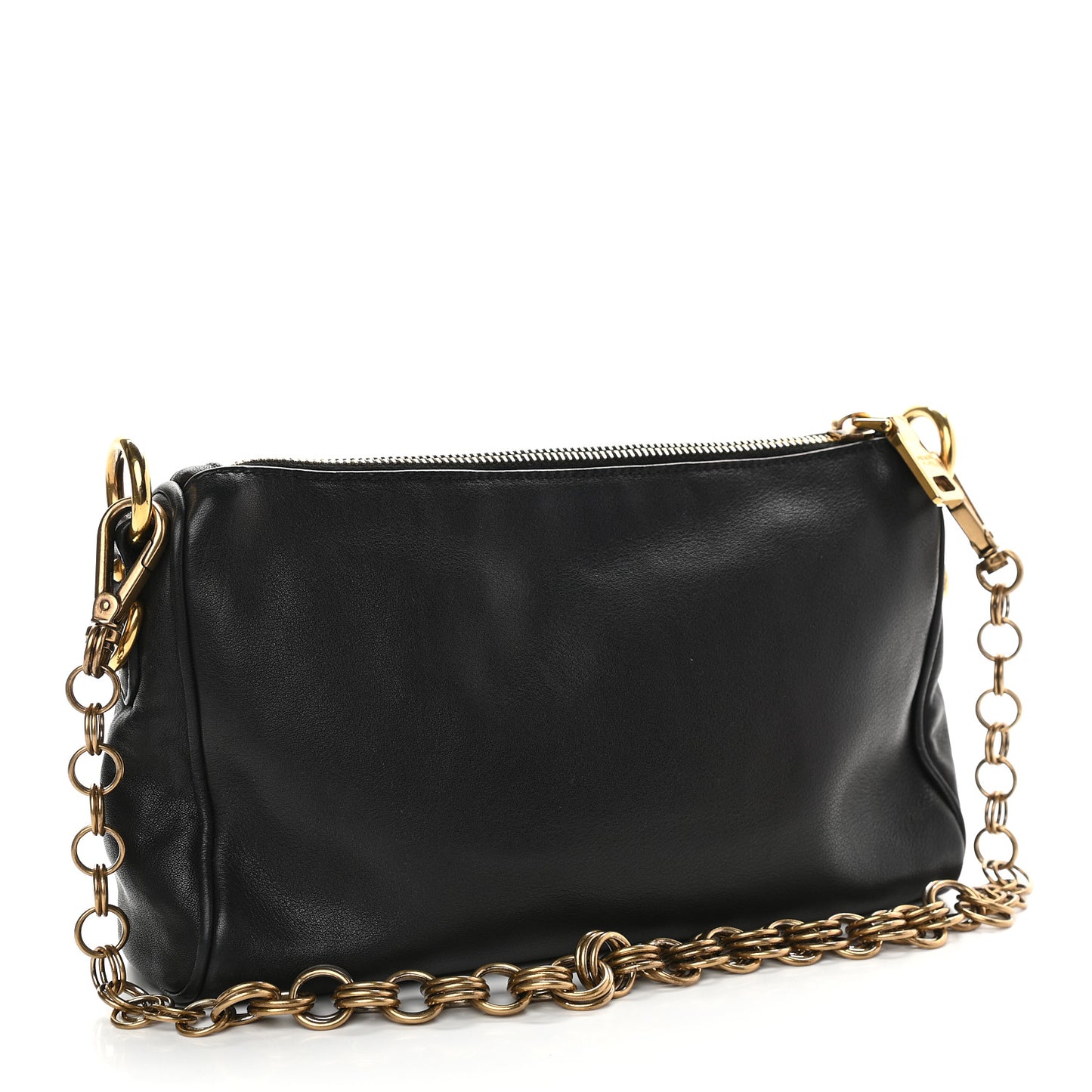 Soft Calf Chain Shoulder Bag Black