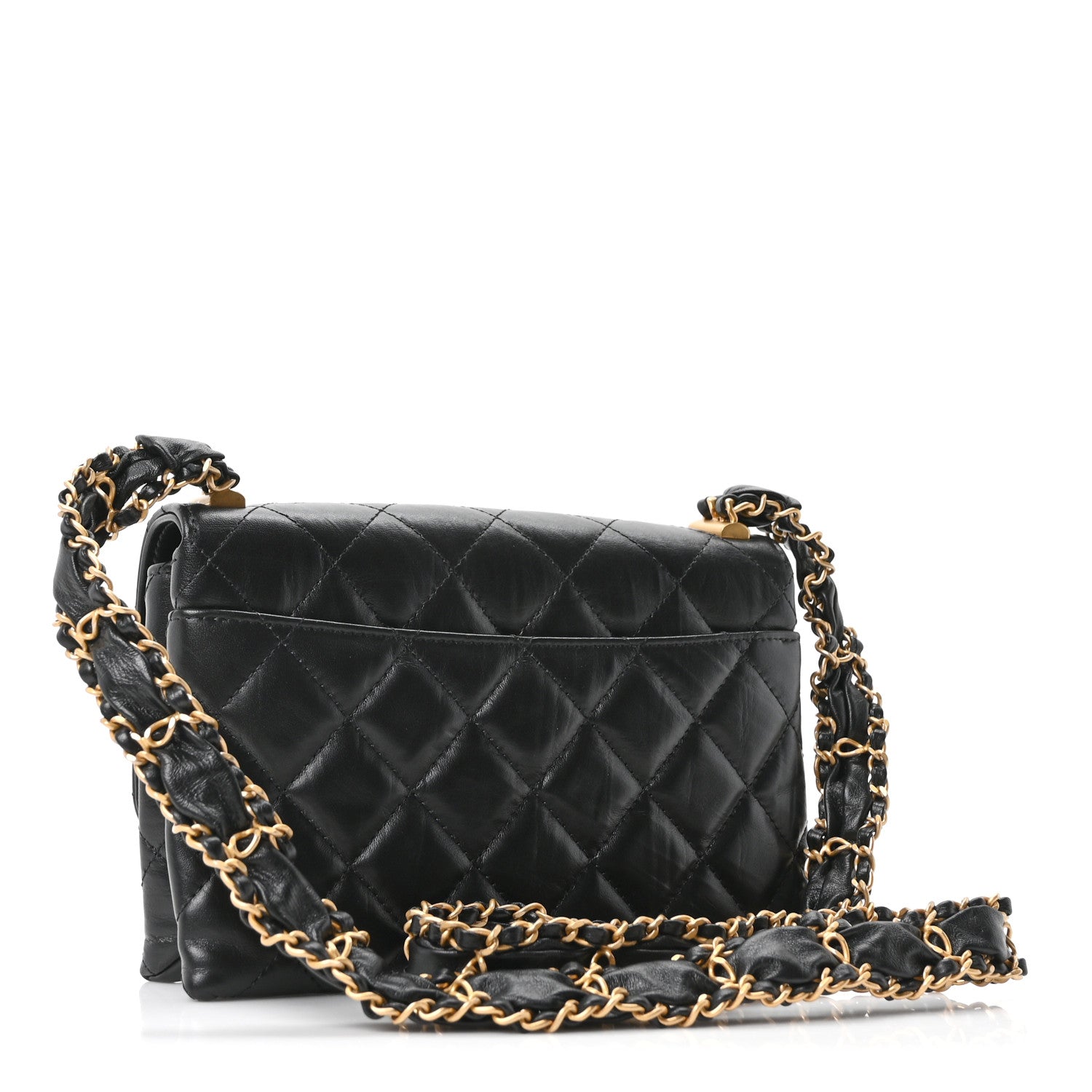 Chanel Lambskin Quilted Chanel 19 Chain Flap Wallet Black 2 of 10