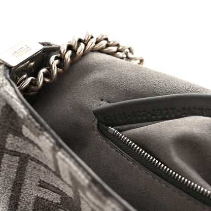 Fendi Chenille Vitello Seta FF Midi Chain Baguette Tortora 7 of 12