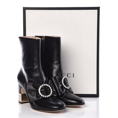 Gucci Nappa Removable Bow Candy Ankle Boots 40 Black 17 of 17
