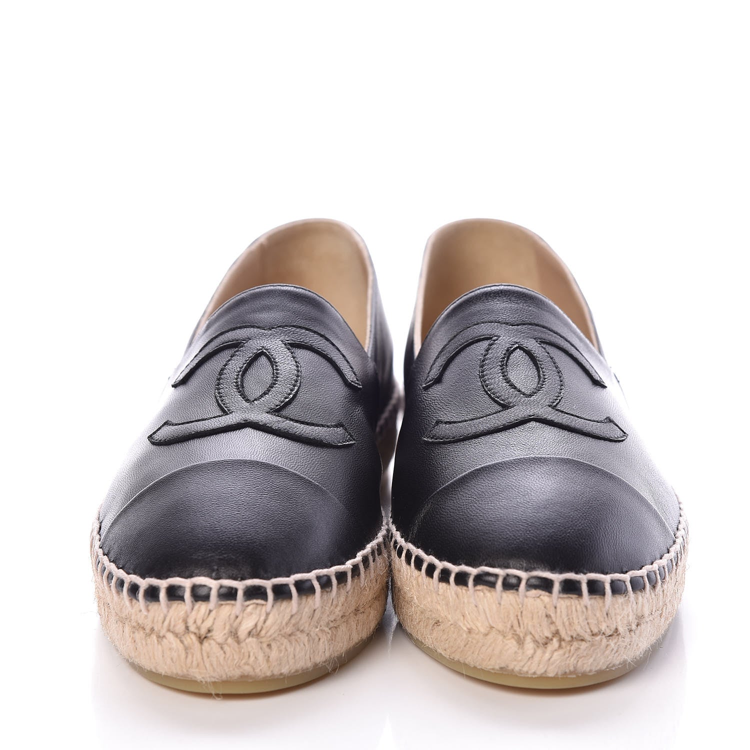 Chanel Lambskin CC Espadrilles 37 Black 2 of 8