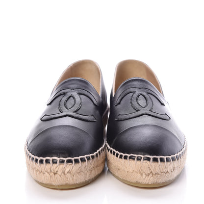 Chanel Lambskin CC Espadrilles 37 Black 2 of 8