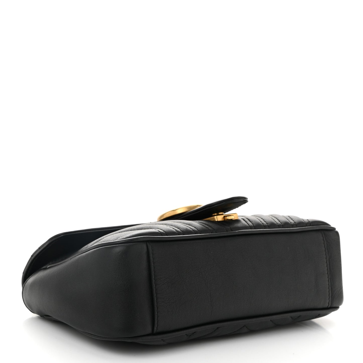 Calfskin Matelasse Small GG Marmont Shoulder Bag Black