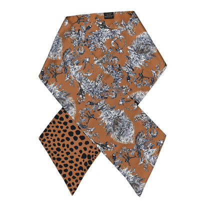 Hermes Silk Equateur Maxi Twilly Tabac Gris Bleuete 1 of 5