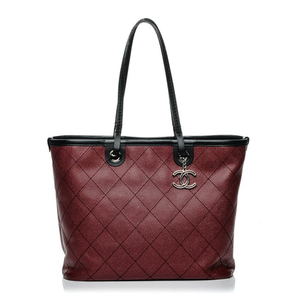 Chanel Grained Calfskin Shopping Fever Tote Red 1 of 9