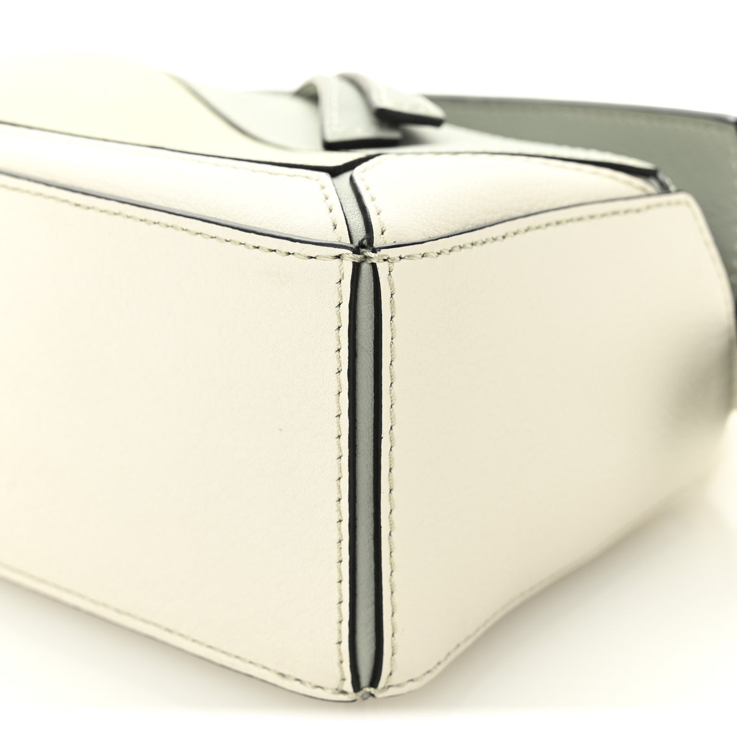 Calfskin Mini Puzzle Bag Ash Grey Marble Green