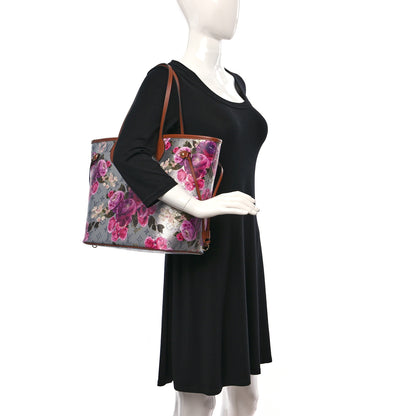 Louis Vuitton Metallic Monogram LV Garden Neverfull MM Silver 3 of 10