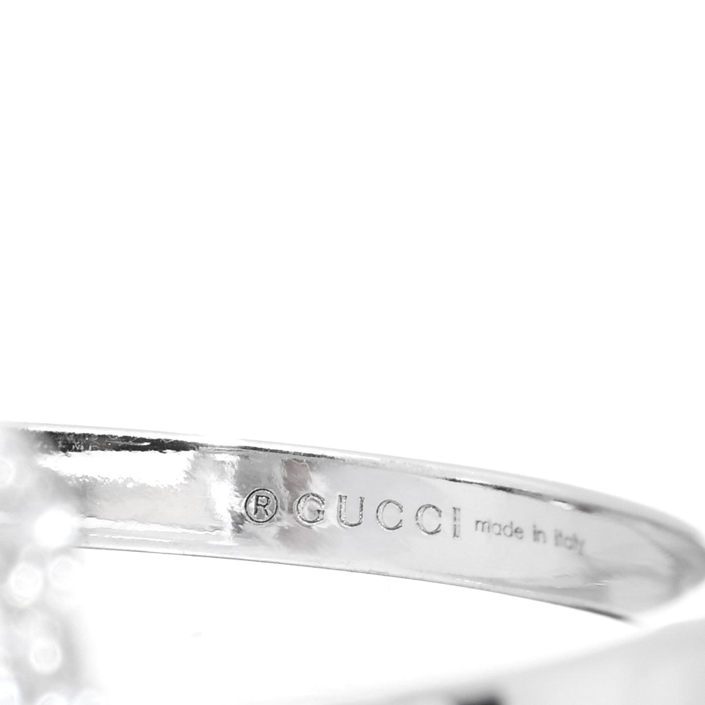 18K White Gold Diamond Running G Ring 54 6.75