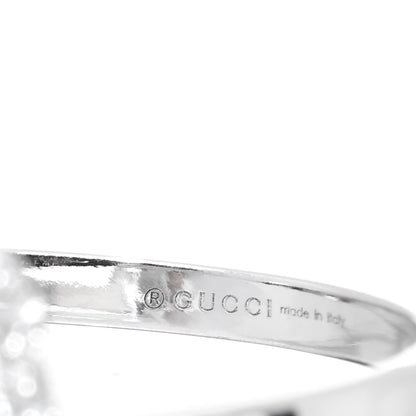 Gucci 18K White Gold Diamond Running G Ring 54 6.75 4 of 5