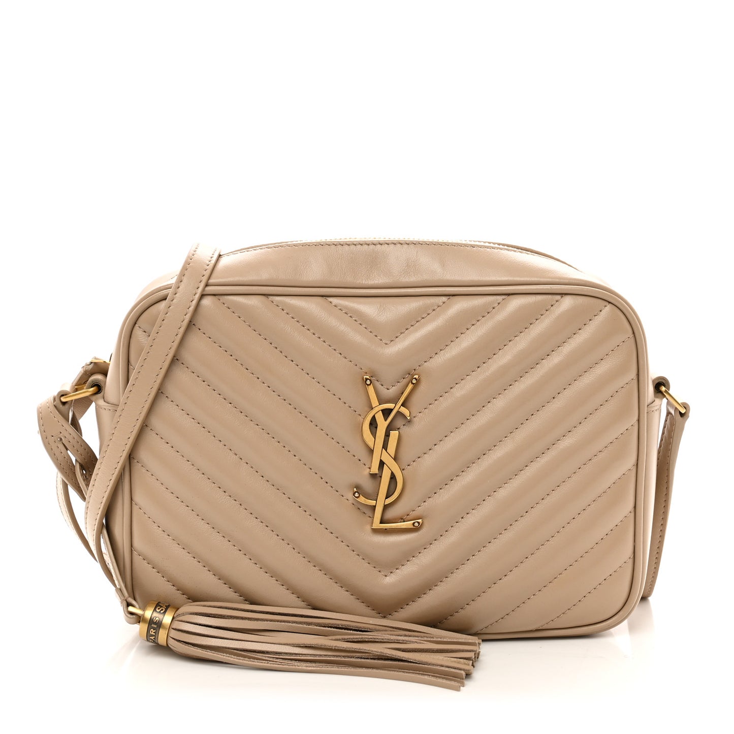 Calfskin Matelasse Monogram Lou Camera Bag Dark Beige