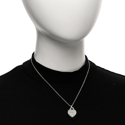 Tiffany Sterling Silver Black Onyx Return to Tiffany Heart Tag Pendant Necklace 2 of 4