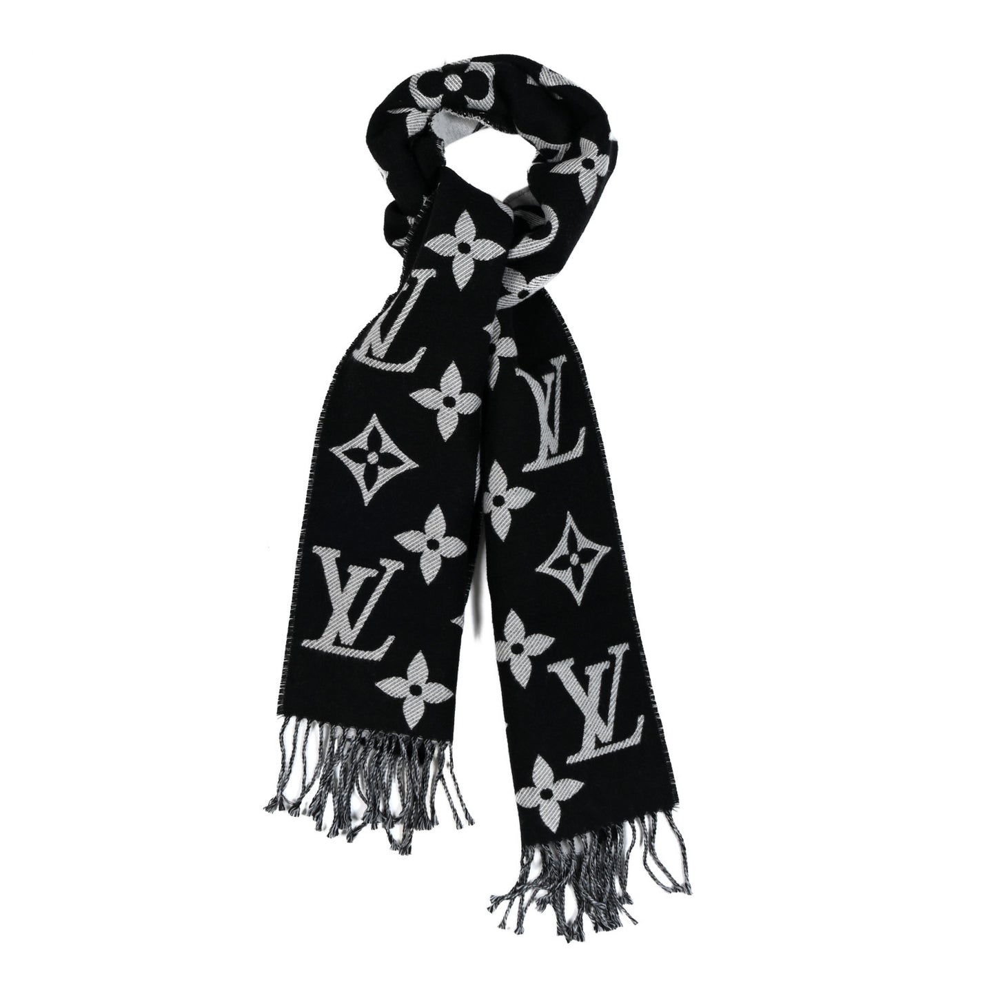 Wool Simply LV Scarf Black