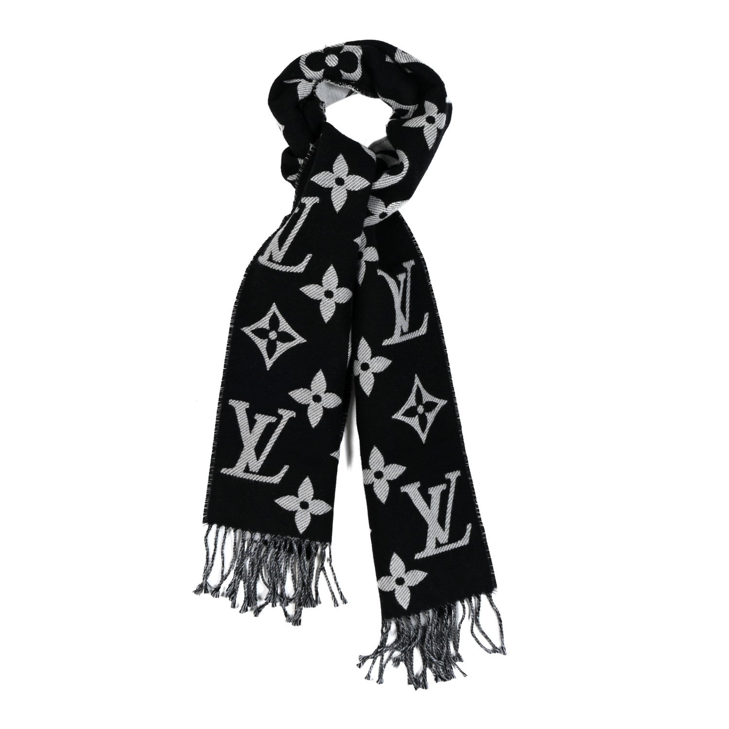 Louis Vuitton Wool Simply LV Scarf Black 1 of 4