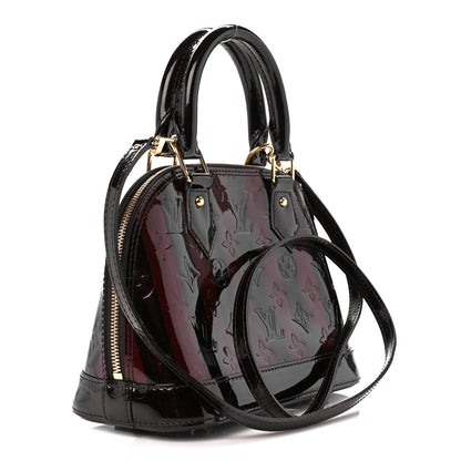 Louis Vuitton Vernis Rayures Alma BB Amarante 3 of 11