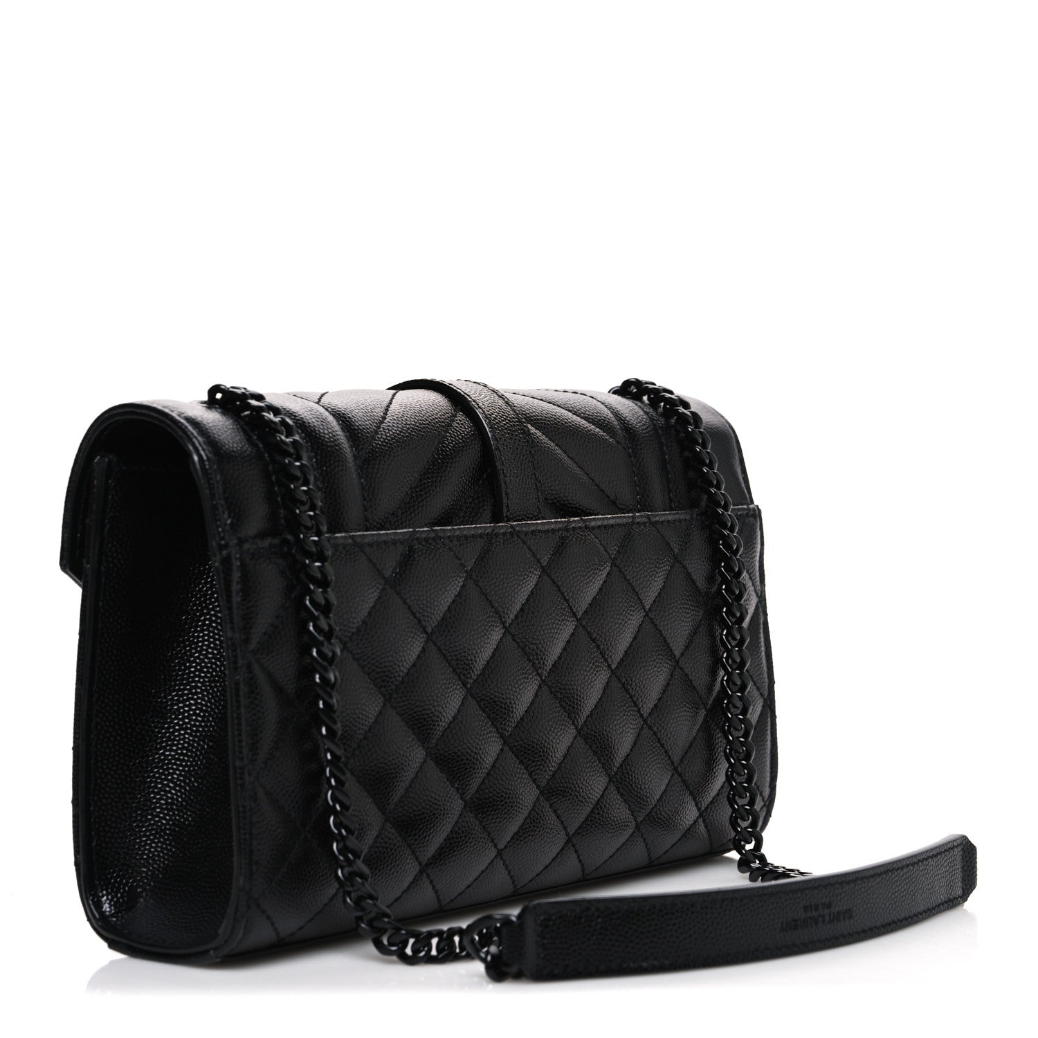 Saint Laurent Grain De Poudre Textured Mixed Matelasse Triquilt Small Monogram Monochrome Satchel Black 2 of 8