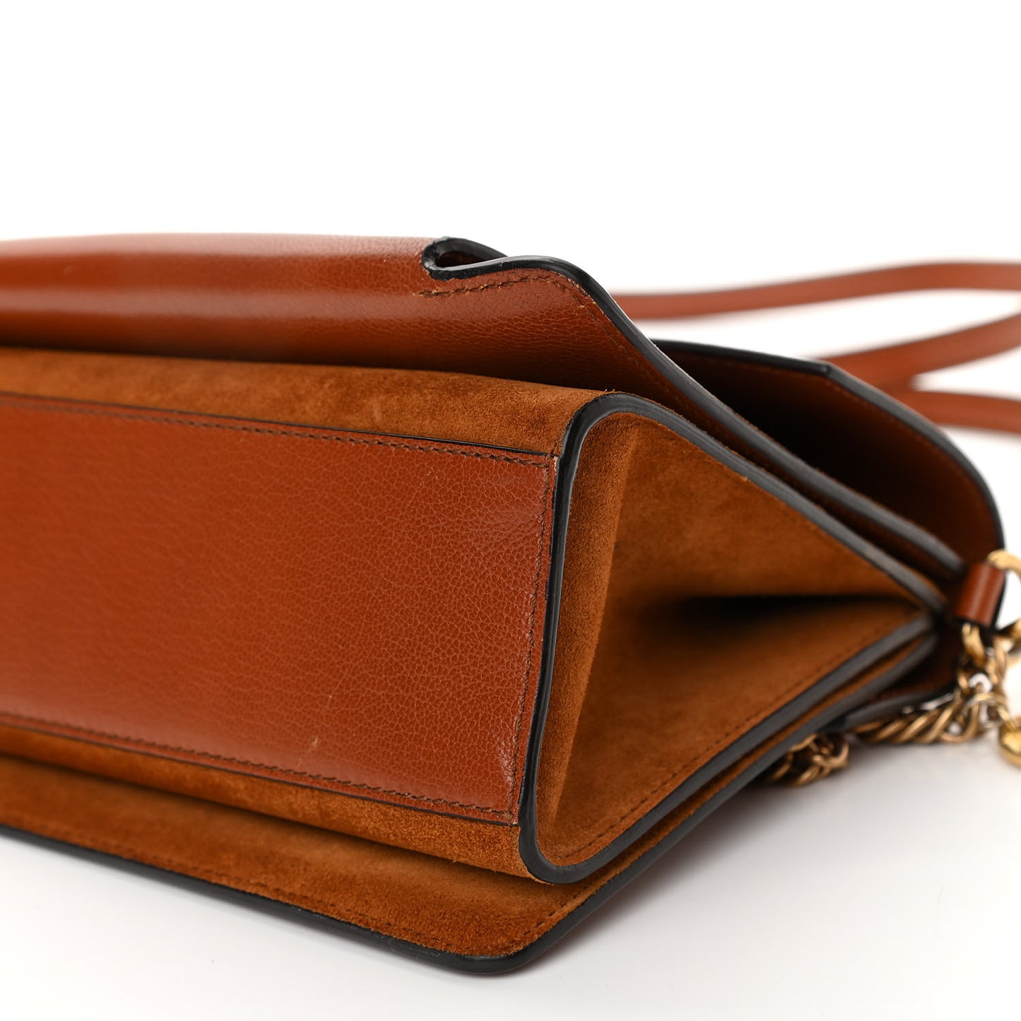 Goatskin Suede Small GV3 Shoulder Bag Amber Mastic