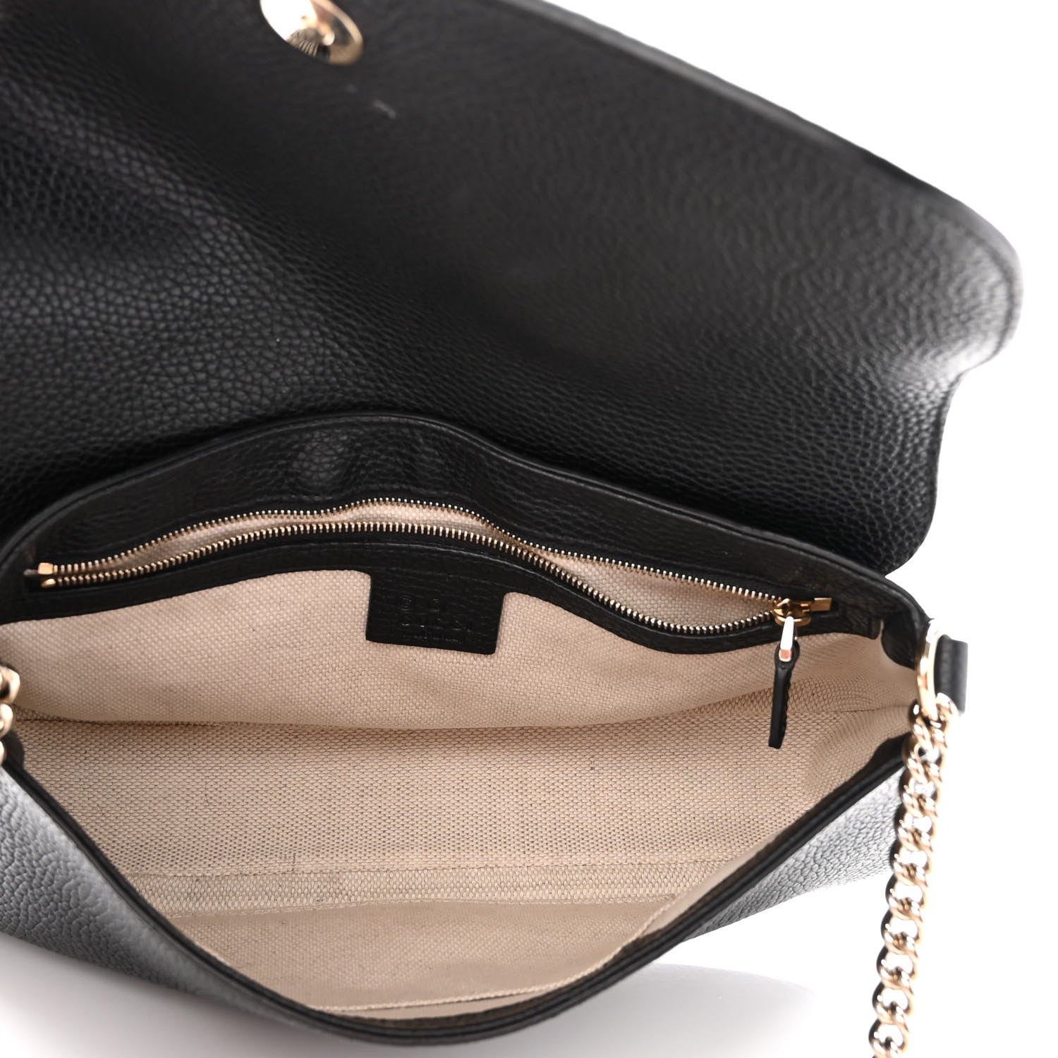 Gucci Pebbled Calfskin Medium Soho Flap Crossbody Black 5 of 12