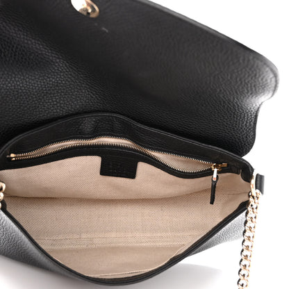 Gucci Pebbled Calfskin Medium Soho Flap Crossbody Black 5 of 12