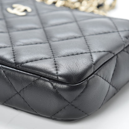 Chanel Lambskin Quilted Small Clutch With Chain Black 12 of 18