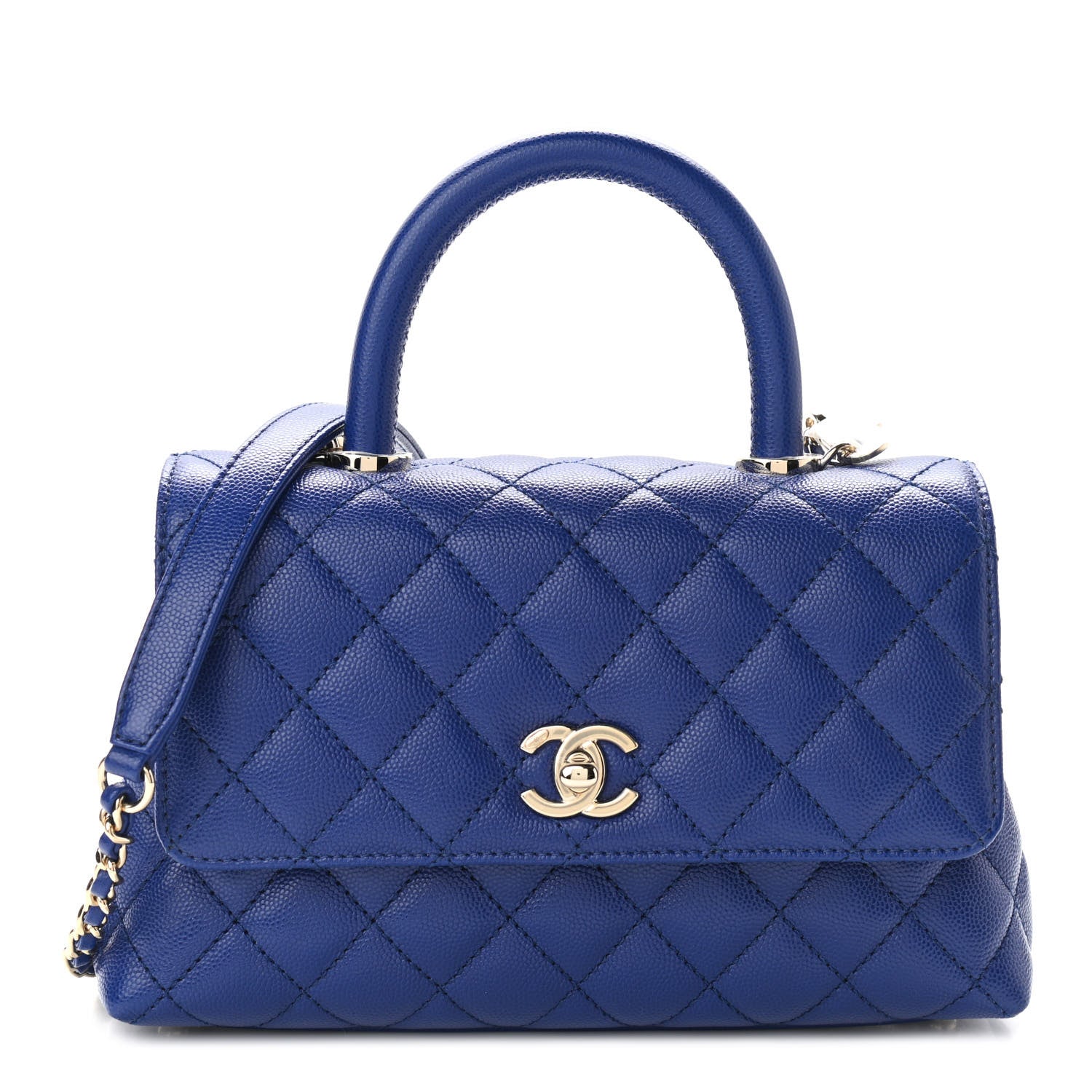 Chanel Caviar Quilted Mini Coco Handle Flap Blue 1 of 9