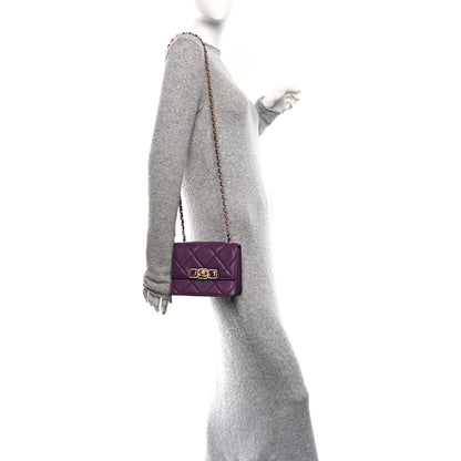 Chanel Calfskin Resin Quilted Mini Flap Purple 2 of 10