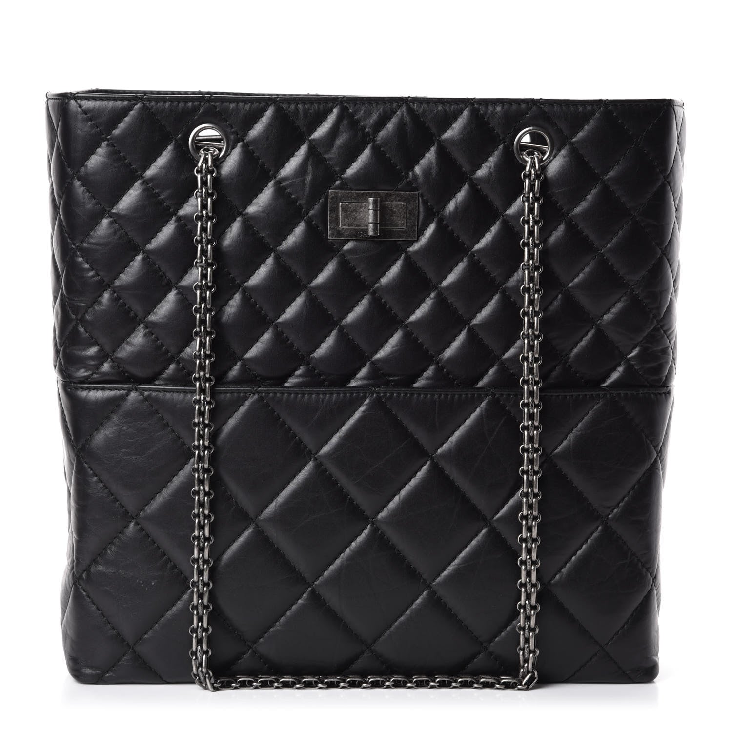 Chanel Aged Calfskin Quilted Reissue 2.55 Tote Black 1 of 9