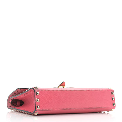Valentino Garavani Pebbled Calfskin Medium Rockstud Flip Lock Crossbody Bag Shadow Pink 3 of 12