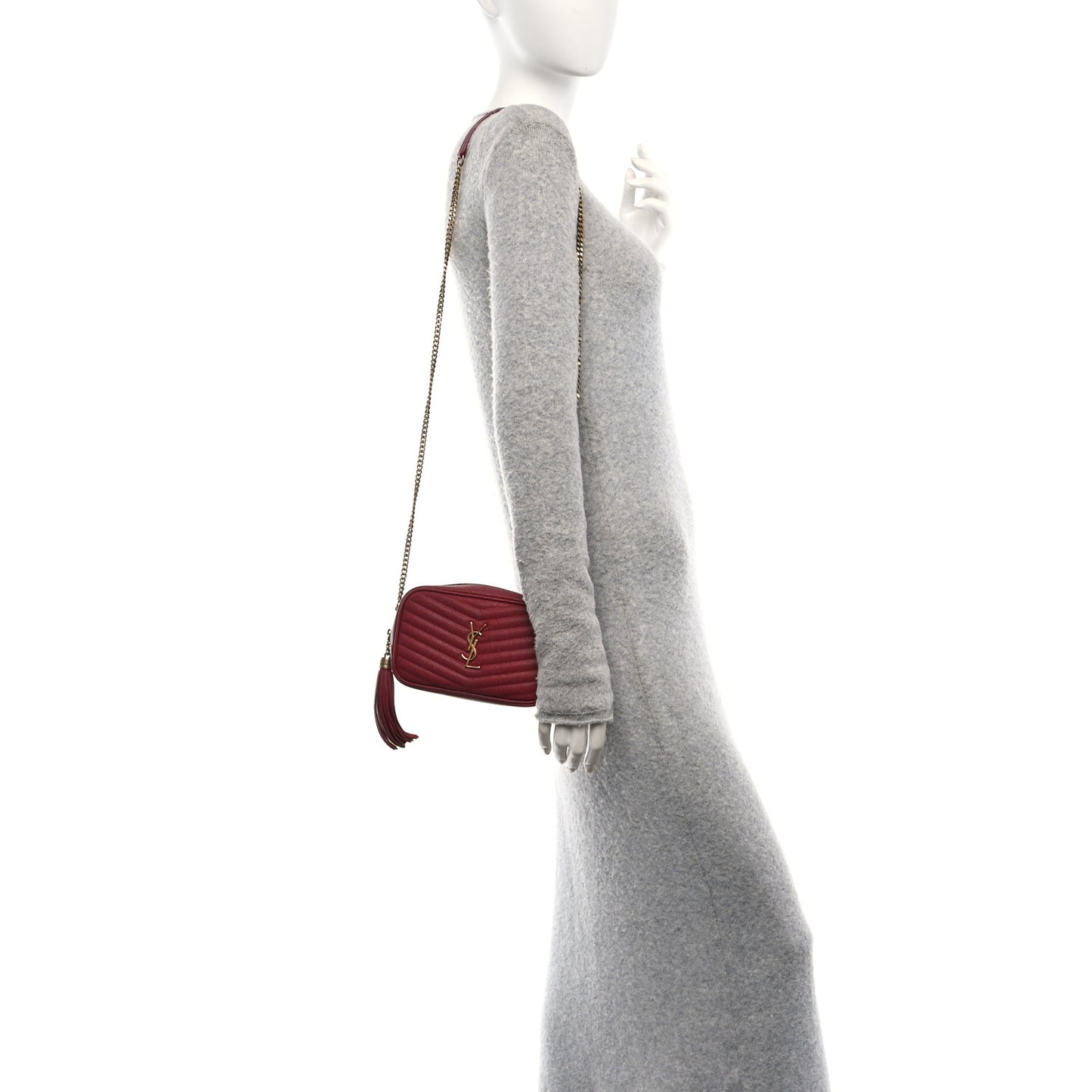 Grain De Poudre Matelasse Monogram Mini Lou Camera Bag Opyum Red