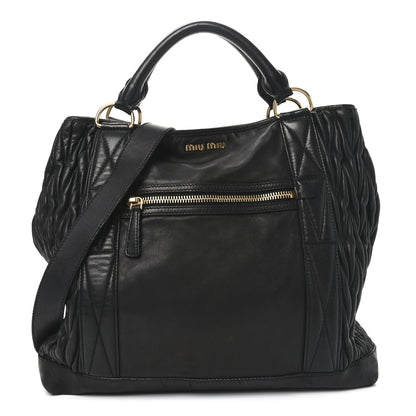 Miu Miu Nappa Matelasse Top Handle Black 1 of 10