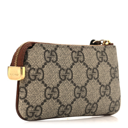 Gucci GG Supreme Monogram Key Case Beige Ebony Cuir 3 of 7