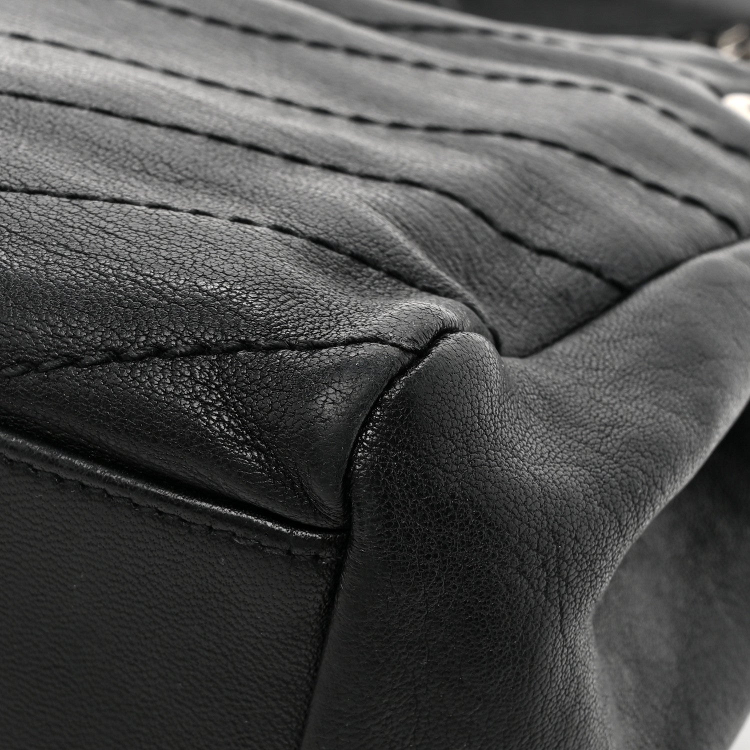 Saint Laurent Pebbled Lambskin Chevron Monogram Small Nolita Black 17 of 17