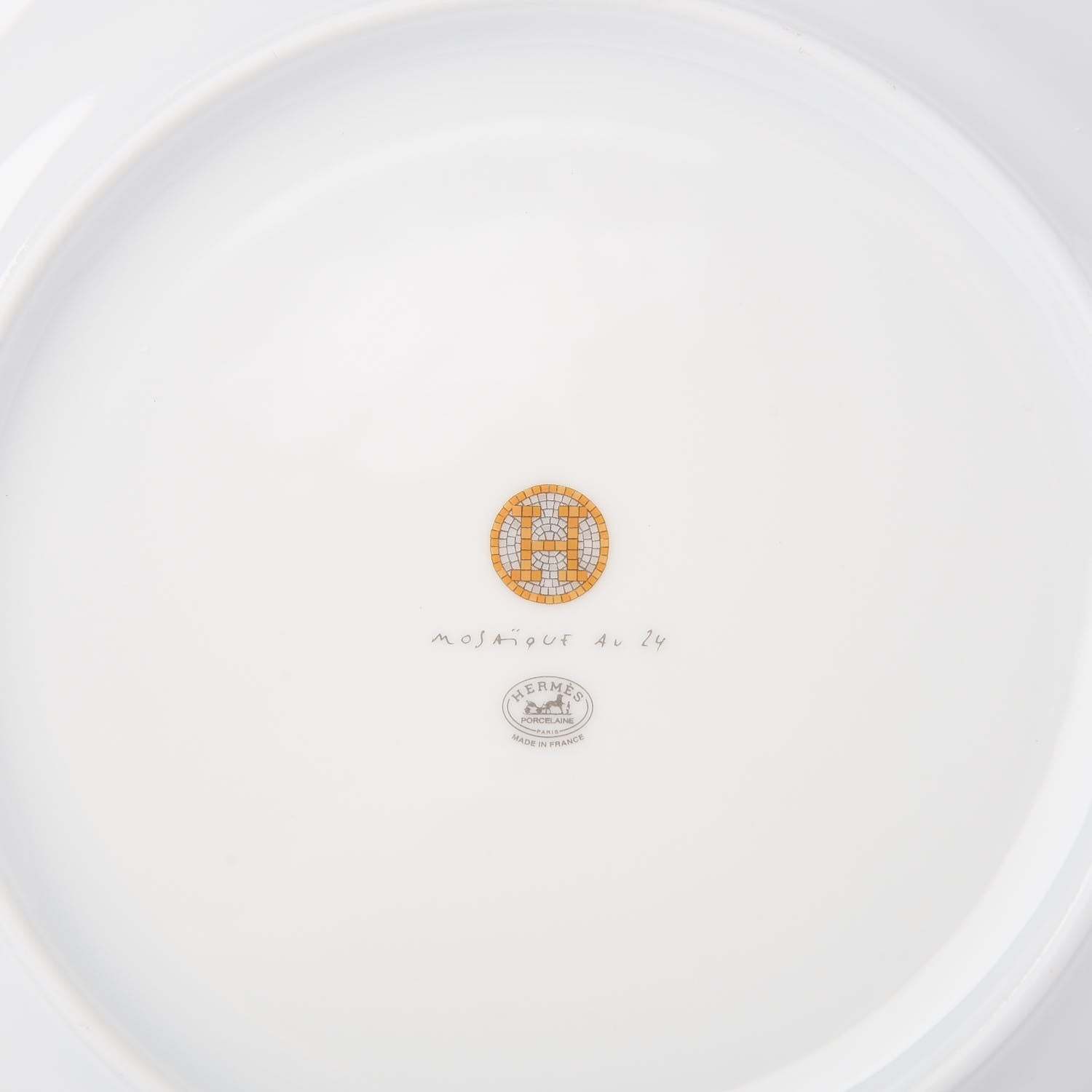 Hermes Porcelain Mosaique Au 24 Gold Dinner Plate Set of 2 4 of 5