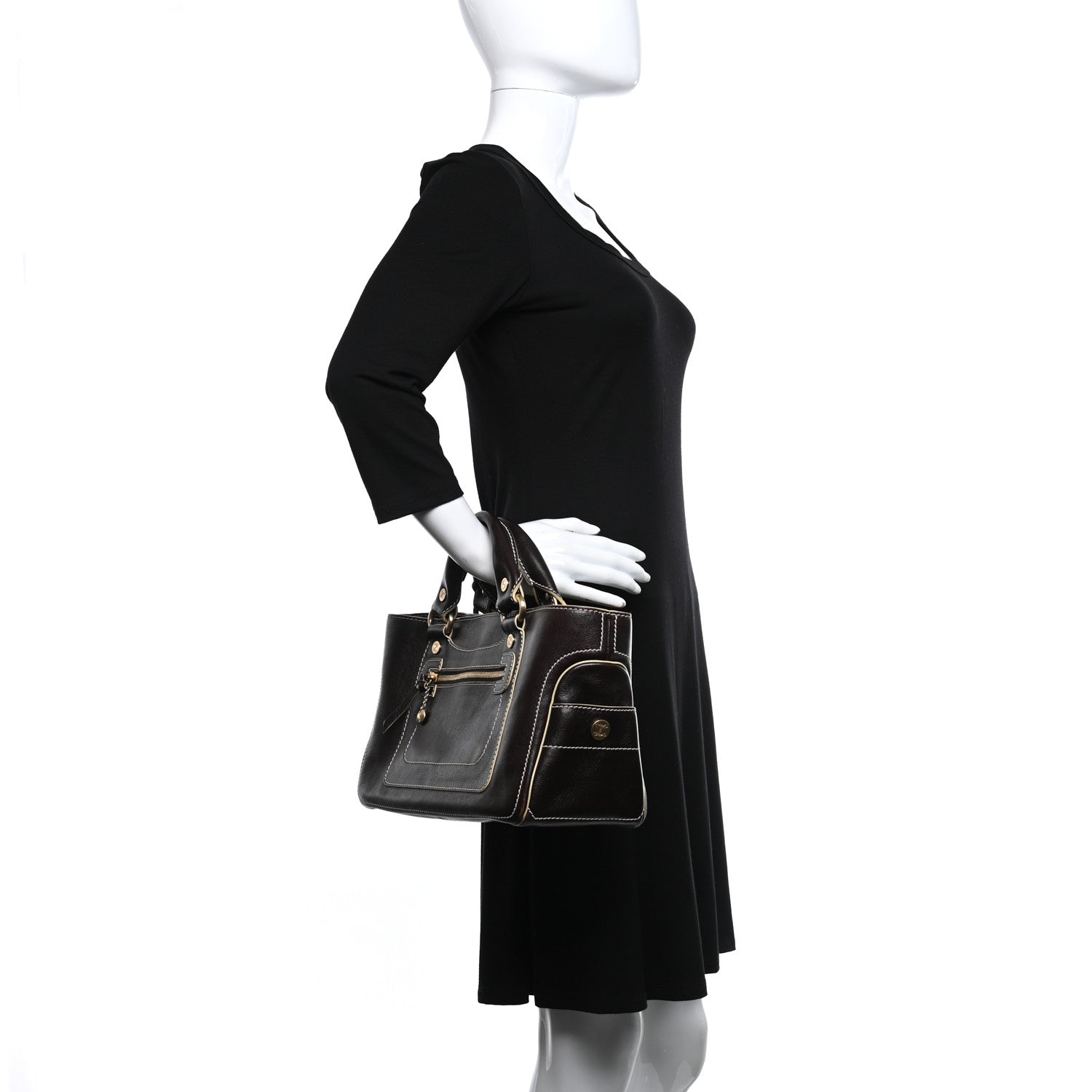 Celine Buffalo Boogie Satchel Brown 2 of 9