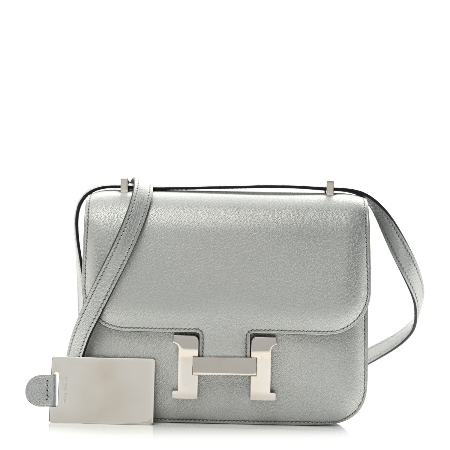 Hermes Metallic Chevre Chamkilight Constance 18 Argent 2 of 14