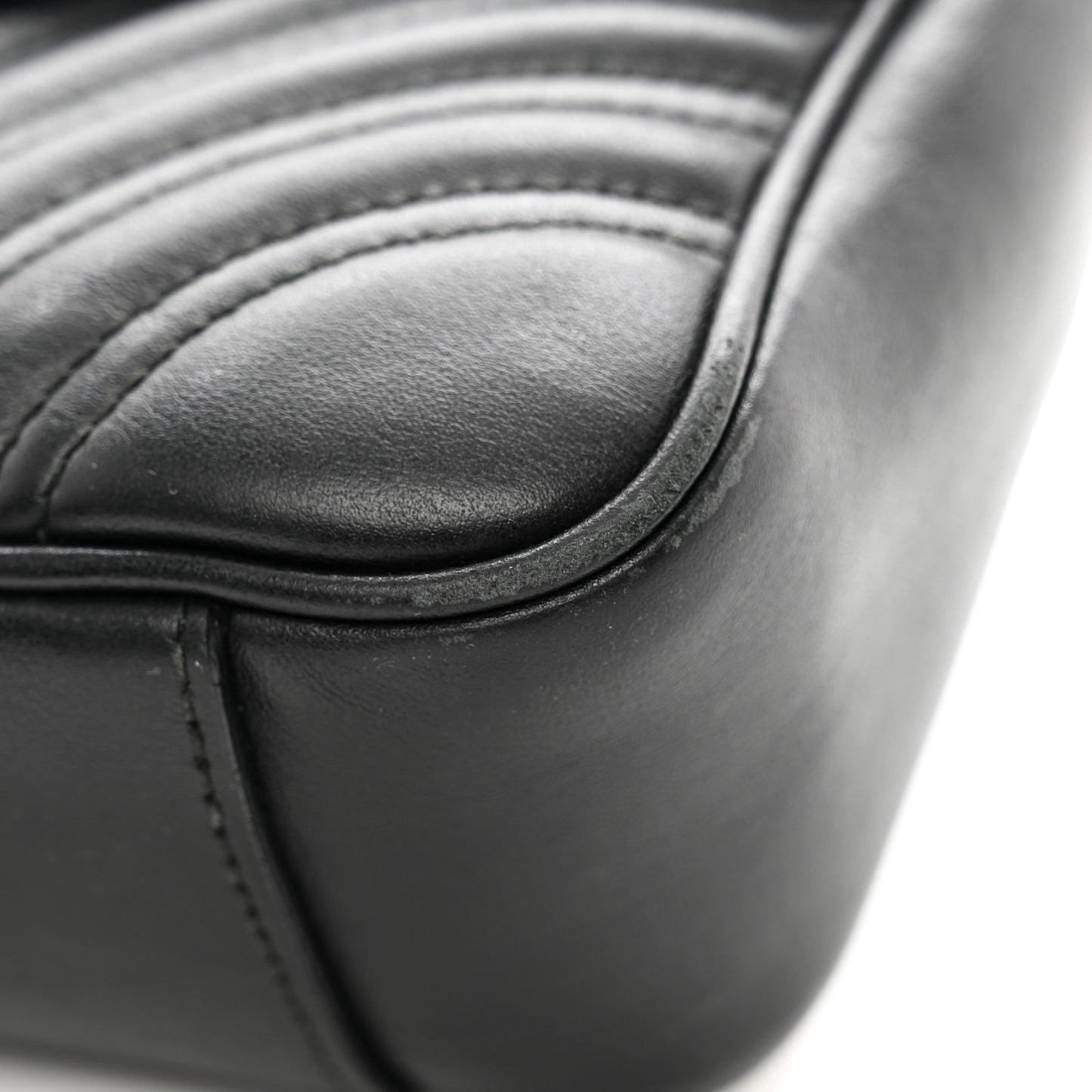 Calfskin Matelasse Small GG Marmont Shoulder Bag Black