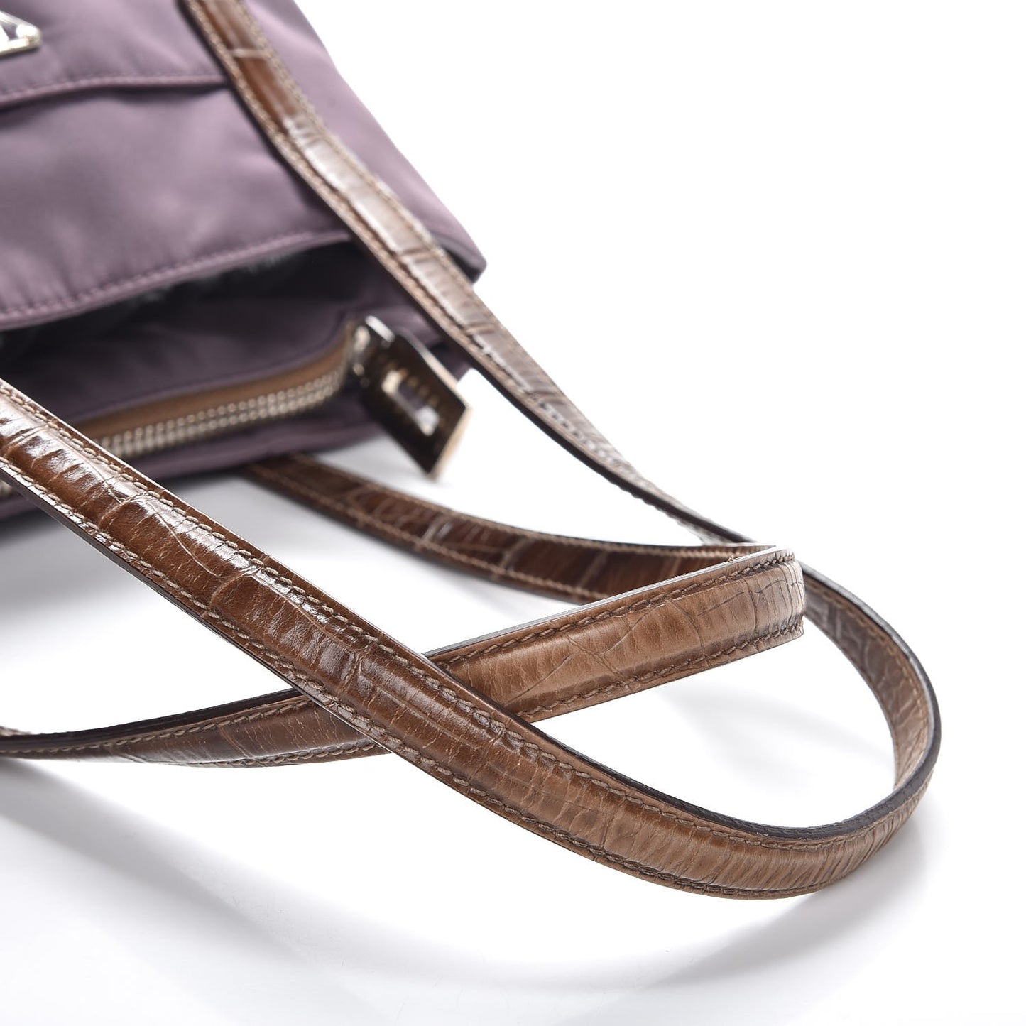 Tessuto Nylon Faux Croc Tote