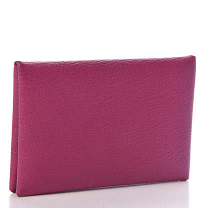 Hermes Chevre Mysore Calvi Card Case Rose Pourpre 3 of 7
