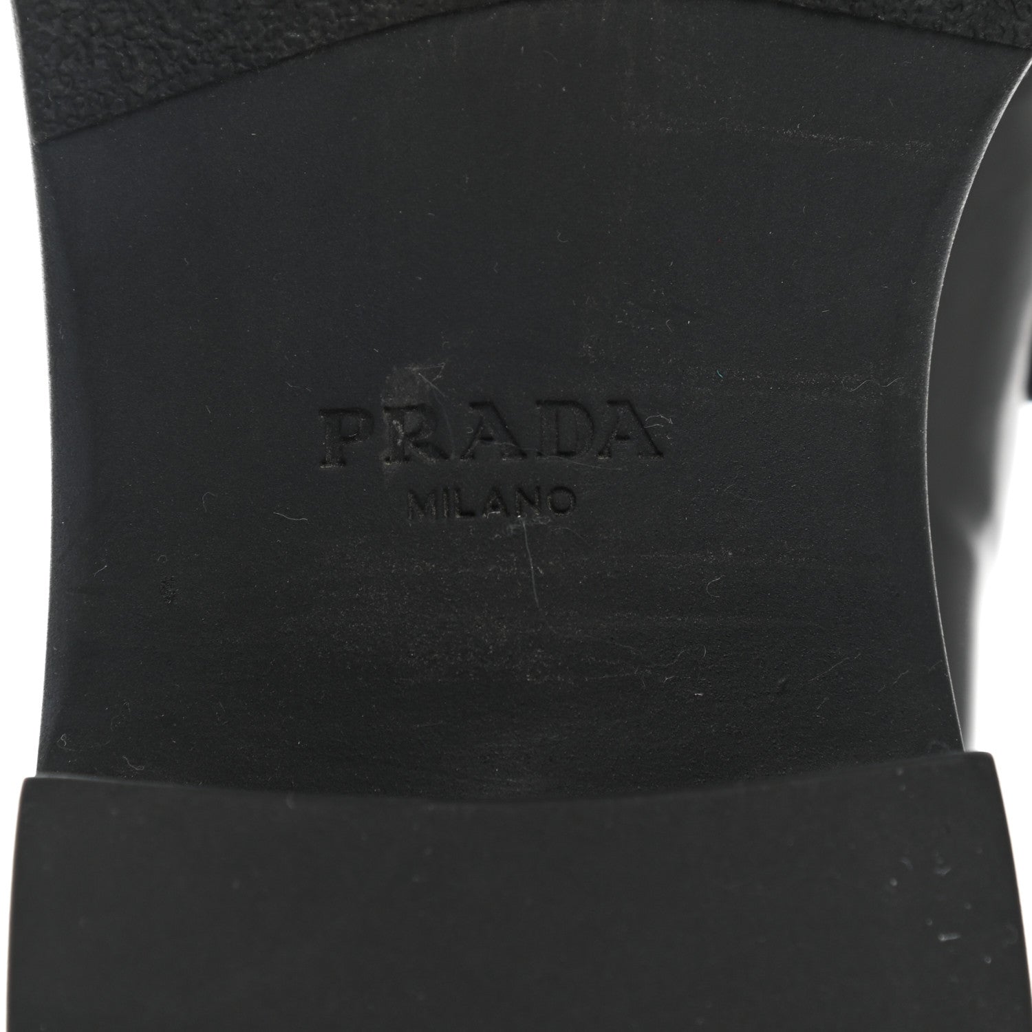 Prada Spazzolato Metal Triangle Logo 50mm Loafers 37 Black 11 of 22