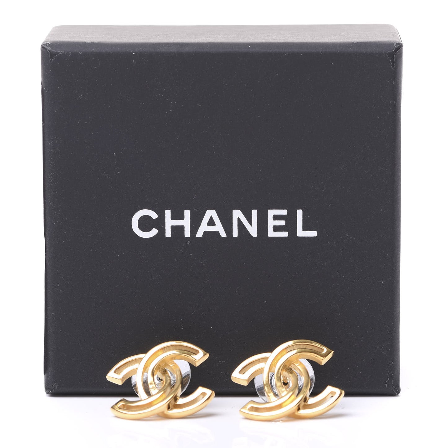 Metal Obazine CC Earrings Gold