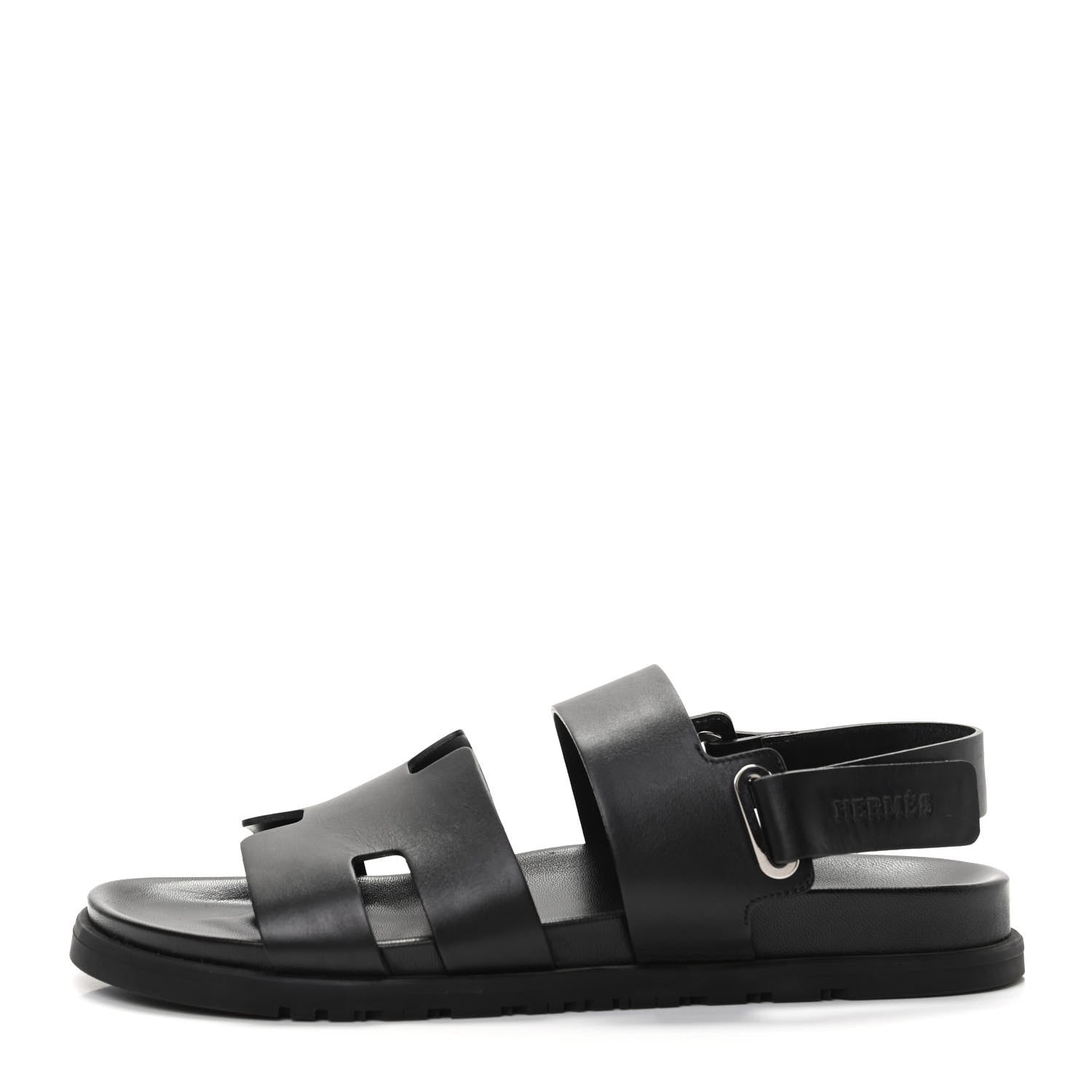 Hermes Calfskin Mens Takara Sandals 43 Black 1 of 8