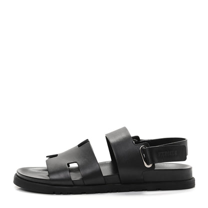 Hermes Calfskin Mens Takara Sandals 43 Black 1 of 8